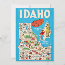 Kleurrijke Vintage 5x7 Grote Idaho Kaart Ansichtka