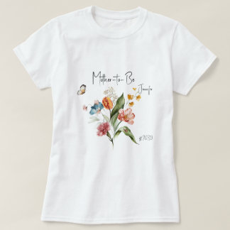 Kleurrijke Vintage Bloemen, Baby Shower voor de Aa T-shirt