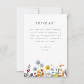 Kleurrijke Vintage Bruidsdouche met Wilde Bloemen Bedankkaart (Voorkant)