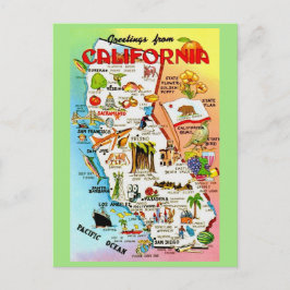 Kleurrijke Vintage Californië kaart