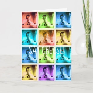 KLEURRijke VINTAGE CAMERA MAN ZEG CHEESE VINTAGE Kaart