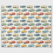 Kleurrijke Vintage Cars - Cadeaupapier (Vlak)