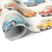 Kleurrijke Vintage Cars - Cadeaupapier (Rol Hoek)