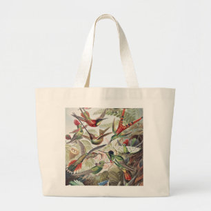 Kleurrijke Vintage Ernst Haeckel Kolibrie Poster Grote Tote Bag