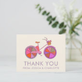 Kleurrijke Vintage Fiets Illustratie Gepersonalise Briefkaart (Staand voorkant)