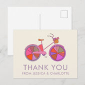 Kleurrijke Vintage Fiets Illustratie Gepersonalise Briefkaart (Voorkant / Achterkant)