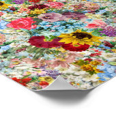 Kleurrijke Vintage Floral Poster (Hoek)
