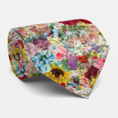 Kleurrijke Vintage Floral Stropdas (Opgerold)