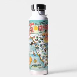 Kleurrijke vintage Florida ansichtkaart kaart Waterfles