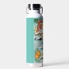 Kleurrijke vintage Florida ansichtkaart kaart  Waterfles