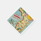 Kleurrijke Vintage Florida Kaart Servet (Hoek)