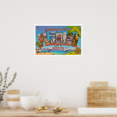 Kleurrijke vintage Florida-uitprintbare groet Poster (Keuken)