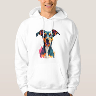 Kleurrijke vintage hondenportret Pop Art Illustrat Hoodie