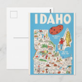 Kleurrijke vintage Idaho kaart (Voorkant / Achterkant)