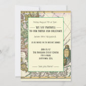 Kleurrijke vintage kaart bon voyage afscheidsfeest (Achterkant)