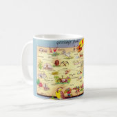 "Kleurrijke vintage kaart van Kansas mok (Voorkant links)
