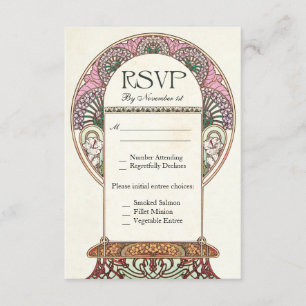 Kleurrijke Vintage Kaarten van het Huwelijk RSVP I Kaartje