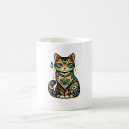 Kleurrijke Vintage Kattenmok – Schattige Whimsical Koffiemok