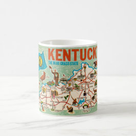 Kleurrijke vintage Kentucky kaart mok