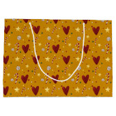 Kleurrijke Vintage Kerst Theme Pattern Groot Cadeauzakje (Achterkant)