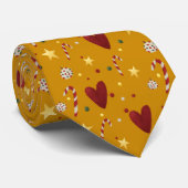 Kleurrijke Vintage Kerst Theme Pattern Stropdas (Opgerold)