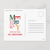 Kleurrijke vintage kerstgroet feestdagenkaart (Achterkant)