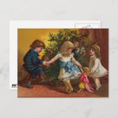 Kleurrijke vintage kerstkaarten feestdagenkaart (Voorkant / Achterkant)