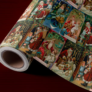 Kleurrijke Vintage kerstkledij Cadeaupapier