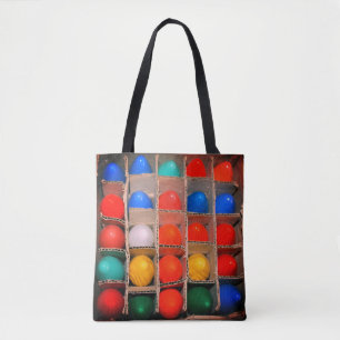 Kleurrijke Vintage Kerstlichtlampen in een Doos Tote Bag