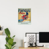 Kleurrijke Vintage Motorfiets Poster (Thuiskantoor)