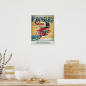 Kleurrijke Vintage Motorfiets Poster (Keuken)