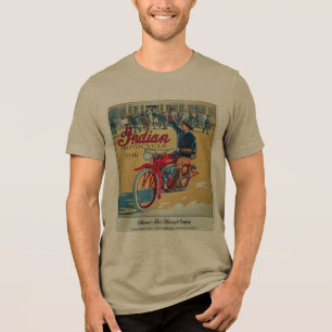 Kleurrijke vintage motorposter Tri-Blend shirt