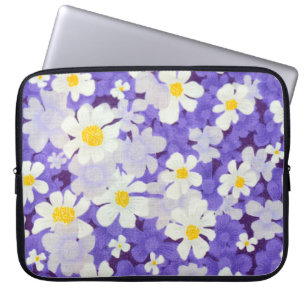 Kleurrijke Vintage: Naadloos bloempatroon Laptop Sleeve