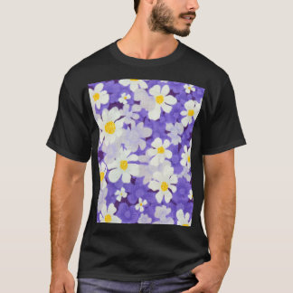 Kleurrijke Vintage: Naadloos bloempatroon T-shirt