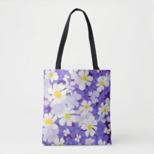 Kleurrijke Vintage: Naadloos bloempatroon Tote Bag