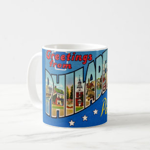 Kleurrijke vintage Philadelphia Koffiemok