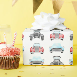 Kleurrijke Vintage Raceauto's Klassieke Auto's Cadeaupapier