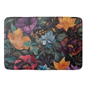 Kleurrijke Vintage Regenboog Bloemen  Badmat
