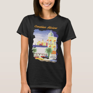 Kleurrijke vintage reis langs de Kroatische Rivier T-shirt