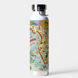Kleurrijke vintage retro kaart van Florida Waterfles
