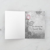 Kleurrijke Vintage Roze Roos Bruiloft Bedankkaart (Binnen)