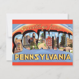 Kleurrijke Vintage Scraton PA Briefkaart