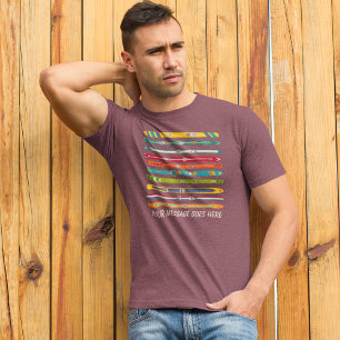 Kleurrijke Vintage Skis Aangepaste Bericht Grafiek Tri-Blend Shirt