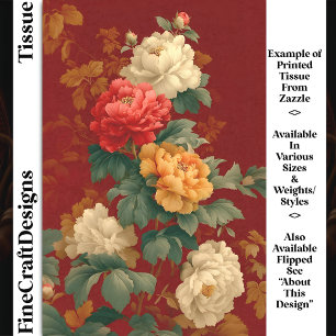 Kleurrijke Vintage Stijl Pioenrozen DM6R Decoupage Tissuepapier