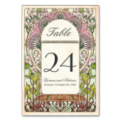 Kleurrijke Vintage Trouwtafel Nummers Kaart (Achterkant)