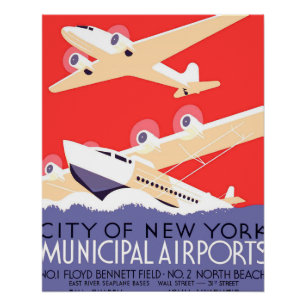 Kleurrijke vintage vliegende vliegtuigen WPA Perfect Poster