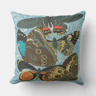 Kleurrijke Vintage Vlinder Botanische Kunst Kussen