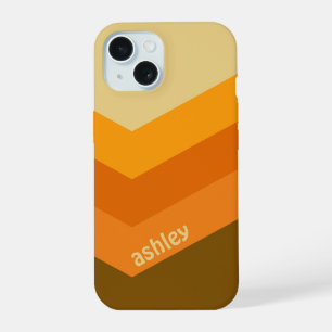 Kleurrijke vintage windjack met pijlen en aangepas iPhone 15 case