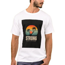 kleurrijke vintage zonsondergang gedrukte T-shirt