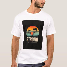 kleurrijke vintage zonsondergang gedrukte T-shirt